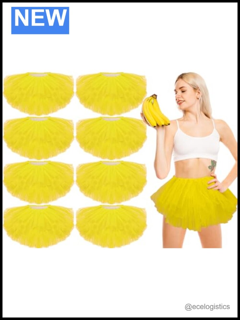 9 Pack Women's Tutu Skirts 5 Layer Tulle Ballet Halloween Dance Party